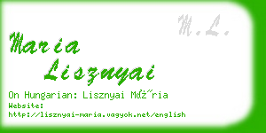 maria lisznyai business card